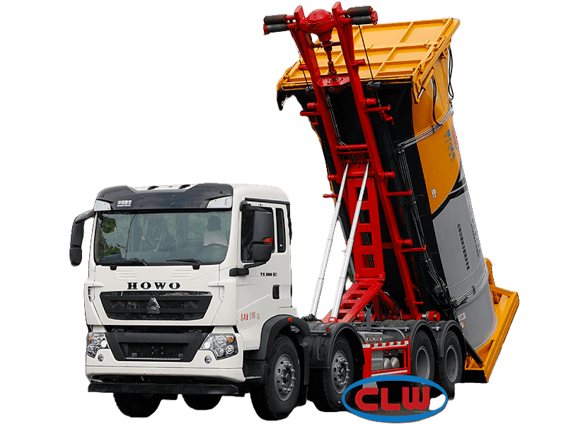 SINOTRUK HOWO 8x4 20 Cubic Meters Solid Waste Hook Lifting Garbage Trucks with Mobile Garbage Compactor Container 